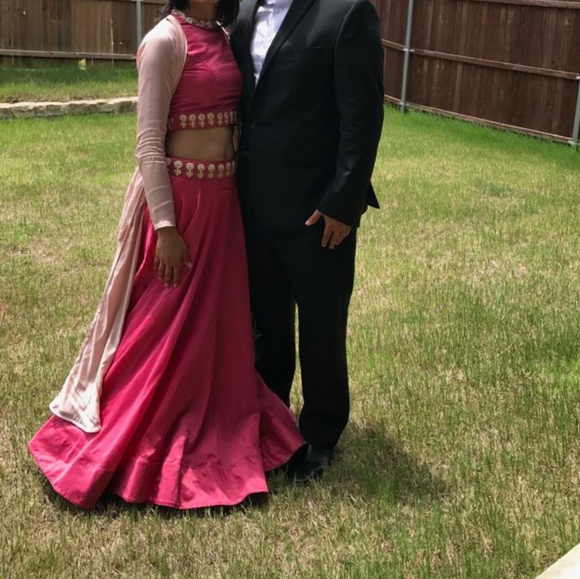 Indian Lehnga, crop top, and silk jacket - Picture 2 of 2